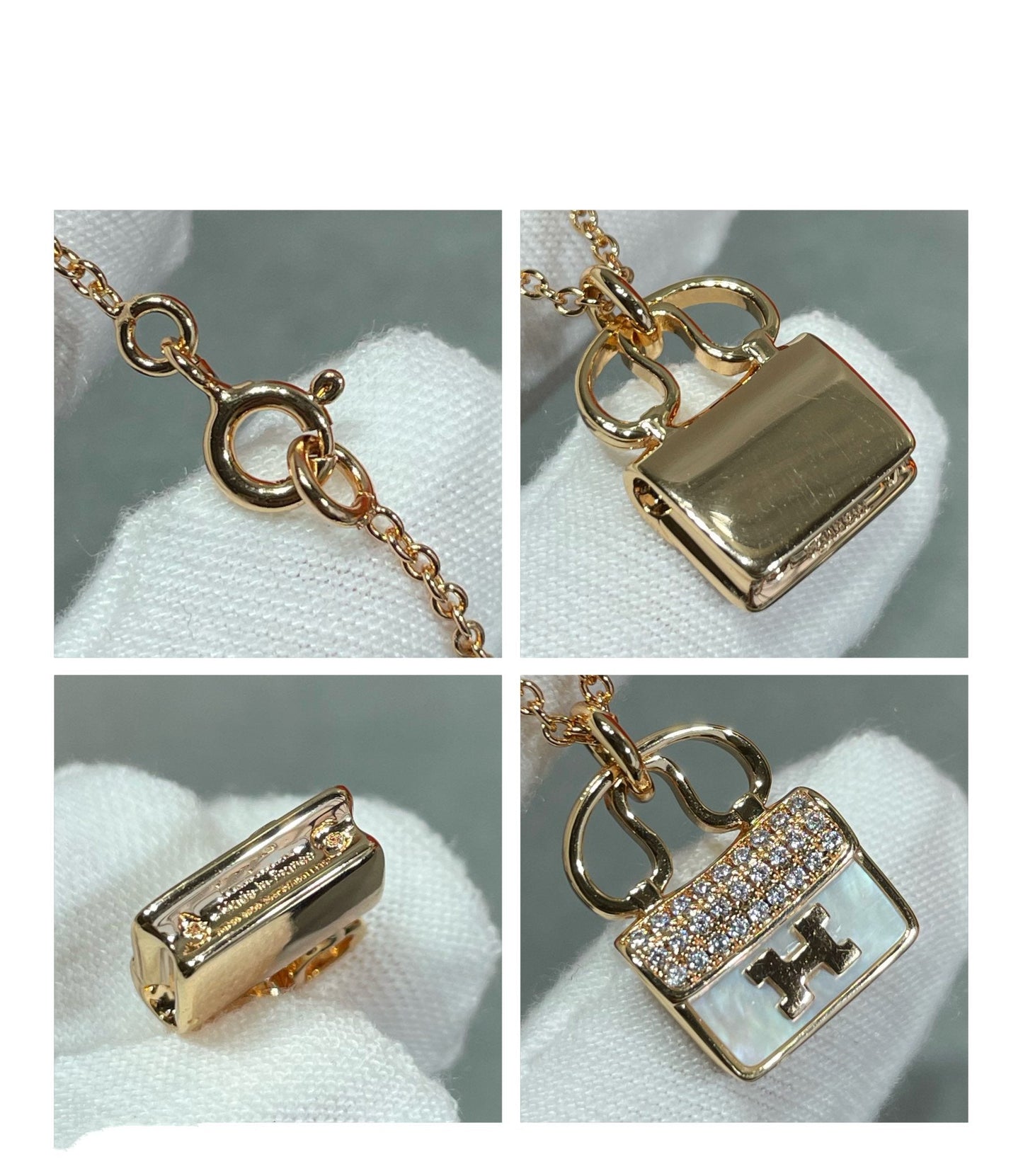 [✨ROSE✨]H CIRCE MOISSANITE PENDANT NECKLACE GOLD