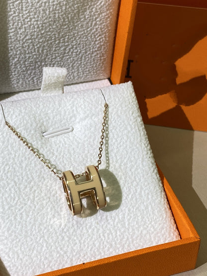 [✨ROSE✨]HM CLIC YELLOW ENAMEL GOLD NECKLACE