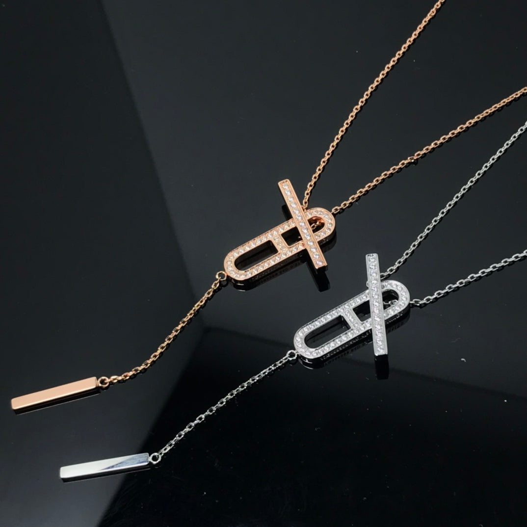 [✨ROSE✨]HM NECKLACE PLATINUM ROSE GOLD DIAMOND