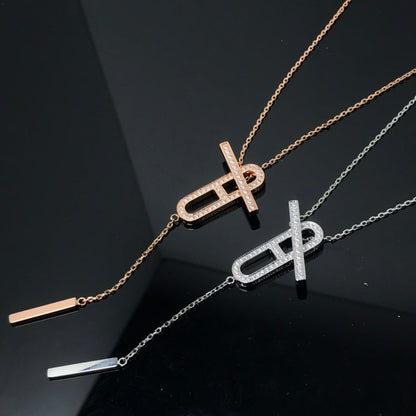 [✨ROSE✨]HM NECKLACE PLATINUM ROSE GOLD DIAMOND