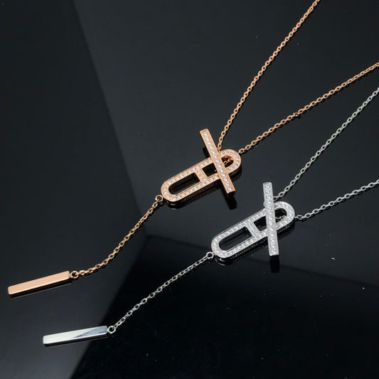 [✨ROSE✨]HM NECKLACE PLATINUM ROSE GOLD DIAMOND