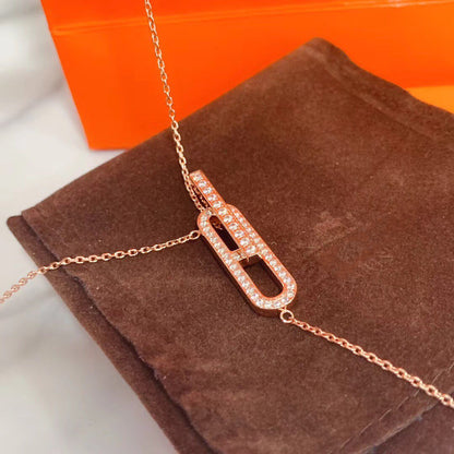 [✨ROSE✨]HM NECKLACE PLATINUM ROSE GOLD DIAMOND
