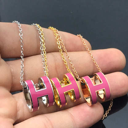 [✨ROSE✨]H NECKLACE PINK