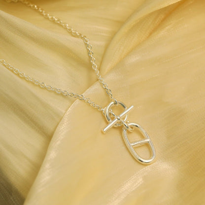 [✨ROSE✨]HM CHAINE D'ANCRE PENDANT NECKLACE STERLING SILVER