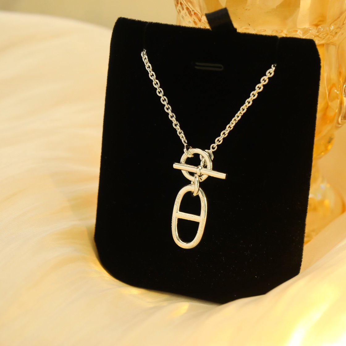 [✨ROSE✨]HM CHAINE D'ANCRE PENDANT NECKLACE STERLING SILVER