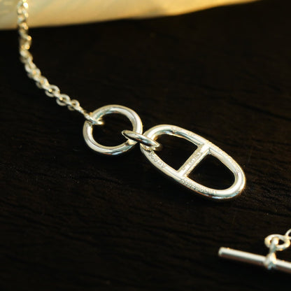 [✨ROSE✨]HM CHAINE D'ANCRE PENDANT NECKLACE STERLING SILVER