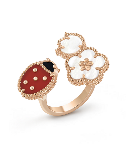 [✨ROSE✨]LUCKY 3 MOTIF ROSE GOLD RING