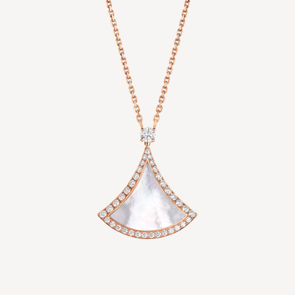 [✨ROSE✨]DREAM MOP DIAMOND PAVED PINK GOLD NECKLACE