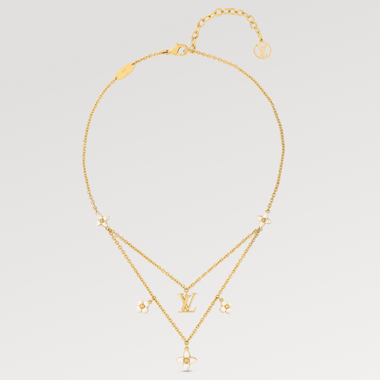 [✨ROSE✨]FLOWERGRAM GOLD MOP DOUBLE ROW NECKLACE