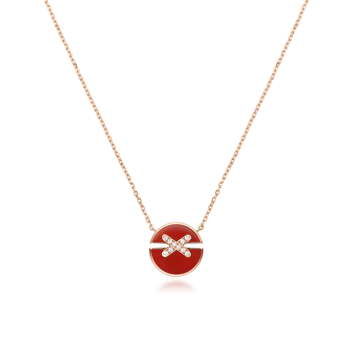 [✨ROSE✨]JEUX DE ROSE GOLD DIAMOND NECKLACE