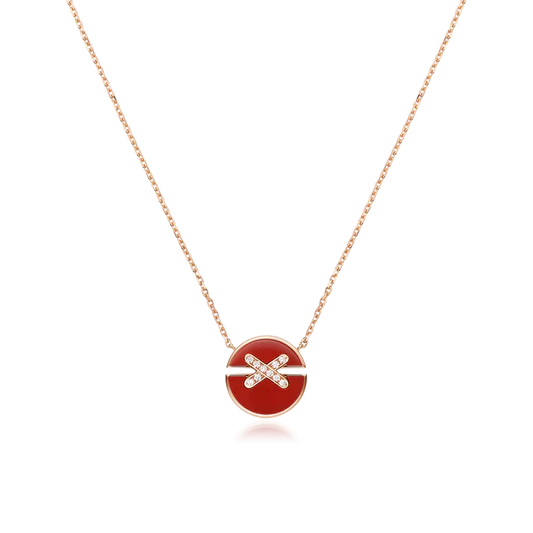 [✨ROSE✨]JEUX DE ROSE GOLD DIAMOND NECKLACE