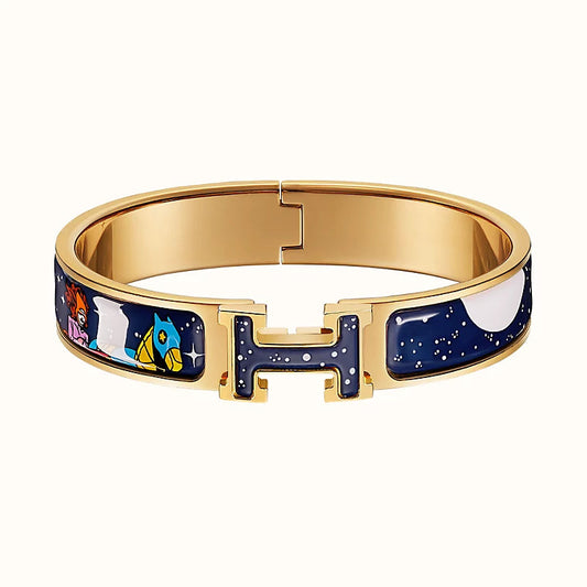 [✨ROSE✨]H STAR AND MOON BRACELET 12MM