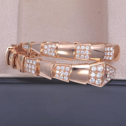 [✨ROSE✨]SERPENTI WIDE BRACELET PINK GOLD DIAMOND