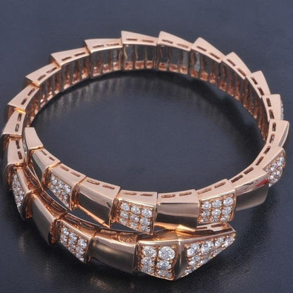 [✨ROSE✨]SERPENTI WIDE BRACELET PINK GOLD DIAMOND