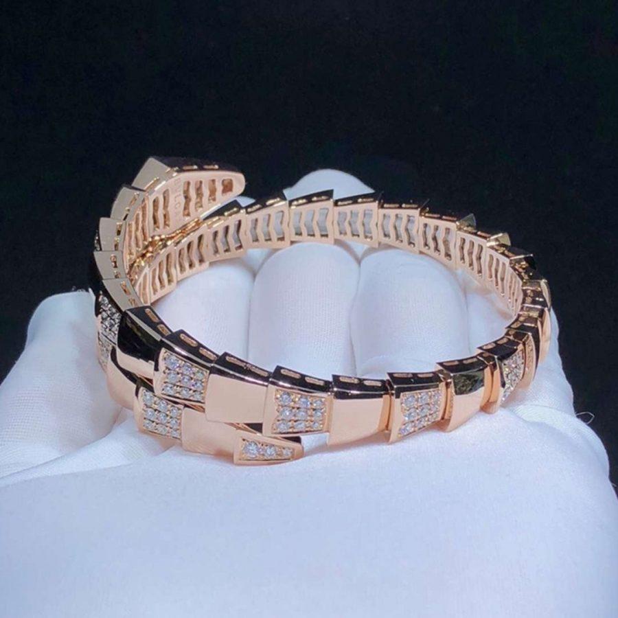 [✨ROSE✨]SERPENTI WIDE BRACELET PINK GOLD DIAMOND