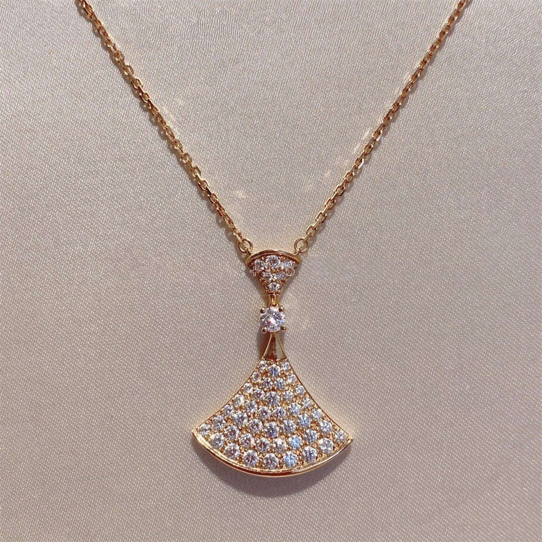 [✨ROSE✨]DREAM NECKLACE PINK GOLD FULL DIAMOND