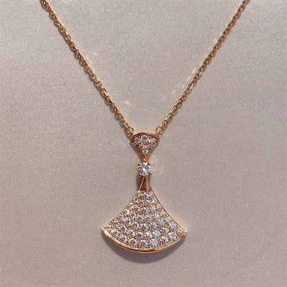 [✨ROSE✨]DREAM NECKLACE PINK GOLD FULL DIAMOND