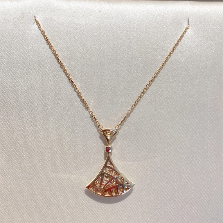 [✨ROSE✨]DREAM NECKLACE PINK GOLD FULL DIAMOND