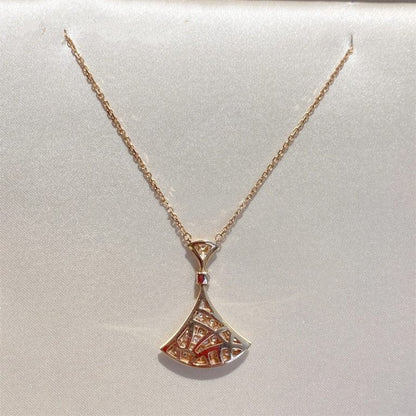 [✨ROSE✨]DREAM NECKLACE PINK GOLD FULL DIAMOND