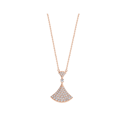 [✨ROSE✨]DREAM NECKLACE PINK GOLD FULL DIAMOND