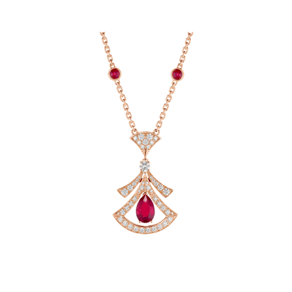 [✨ROSE✨]DREAM NECKLACE CARNELIAN DIAMOND PINK GOLD