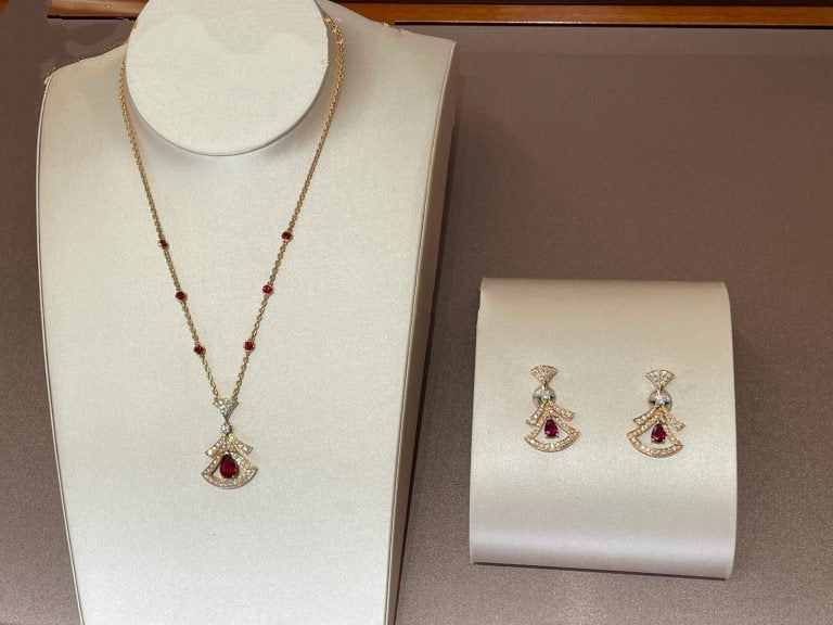 [✨ROSE✨]DREAM NECKLACE CARNELIAN DIAMOND PINK GOLD