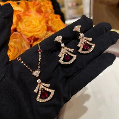 [✨ROSE✨]DREAM NECKLACE CARNELIAN DIAMOND PINK GOLD