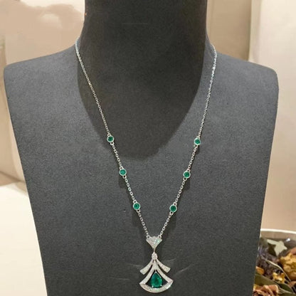 [✨ROSE✨]DREAM NECKLACE MALACHITE DIAMOND SILVER