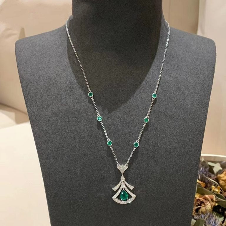 [✨ROSE✨]DREAM NECKLACE MALACHITE DIAMOND SILVER