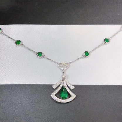 [✨ROSE✨]DREAM NECKLACE MALACHITE DIAMOND SILVER