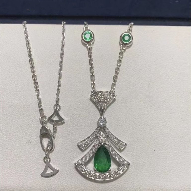 [✨ROSE✨]DREAM NECKLACE MALACHITE DIAMOND SILVER