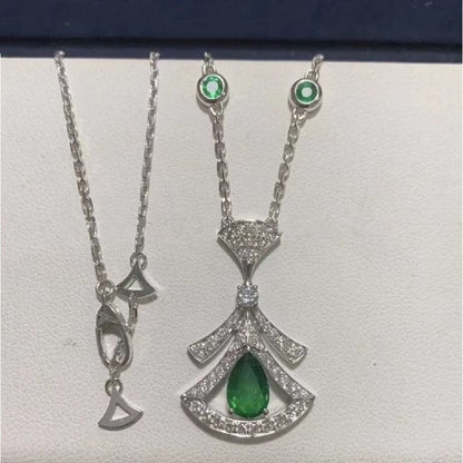 [✨ROSE✨]DREAM NECKLACE MALACHITE DIAMOND SILVER