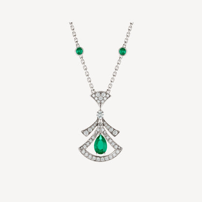 [✨ROSE✨]DREAM NECKLACE MALACHITE DIAMOND SILVER