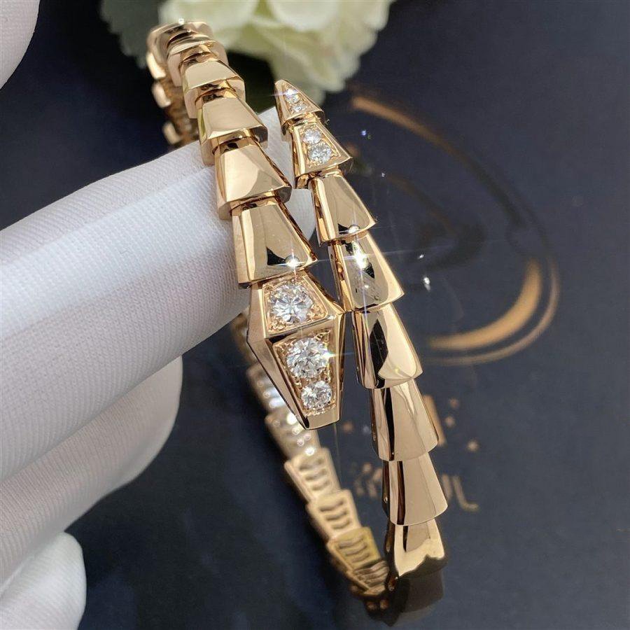 [✨ROSE✨]SERPENTI BRACELET DIAMONDS PINK GOLD