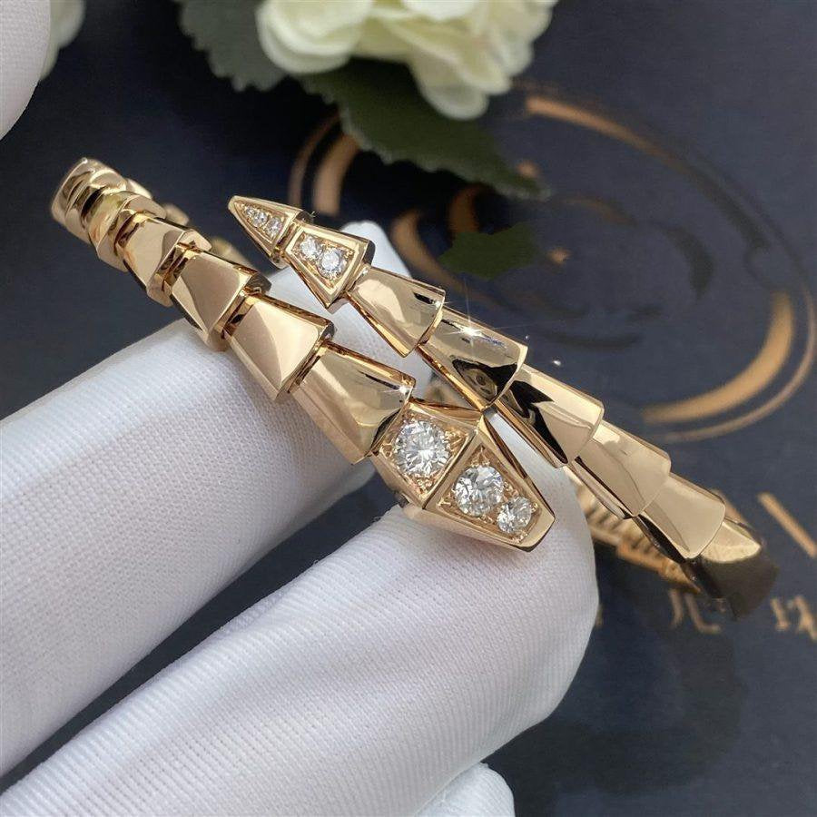 [✨ROSE✨]SERPENTI BRACELET DIAMONDS PINK GOLD