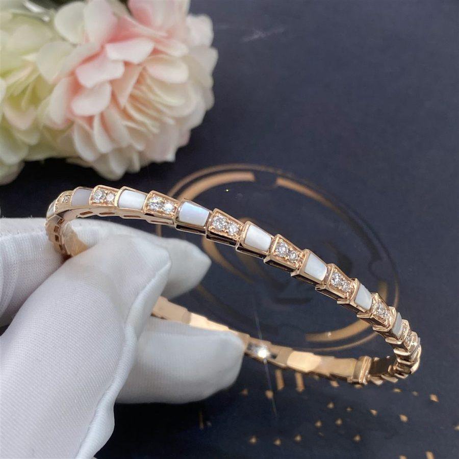 [✨ROSE✨]SERPENTI BRACELET PINK GOLD MOP DIAMOND