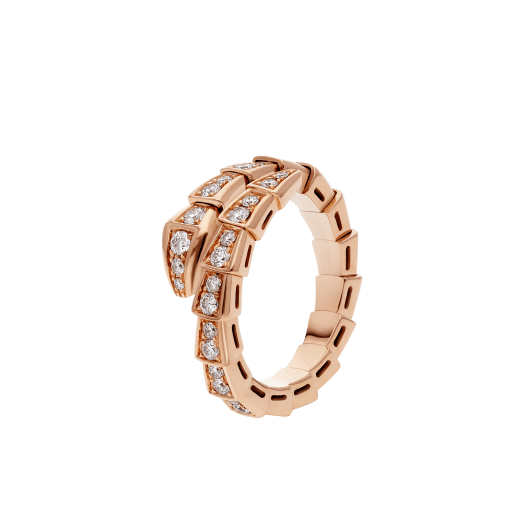[✨ROSE✨]SERPENTI RING PINK GOLD DIAMOND PAVED 4MM