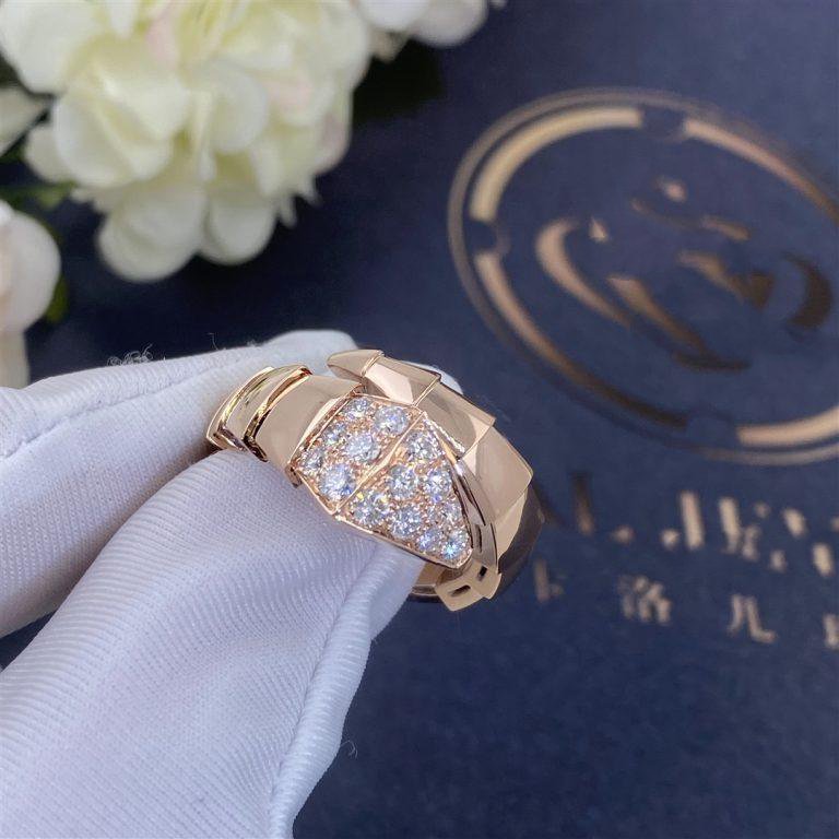 [✨ROSE✨]SERPENTI RING PINK GOLD DIAMOND