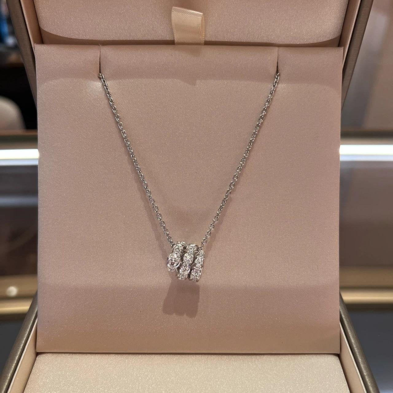 [✨ROSE✨]SERPENTI  NECKLACE DOUBLE RING DIAMOND