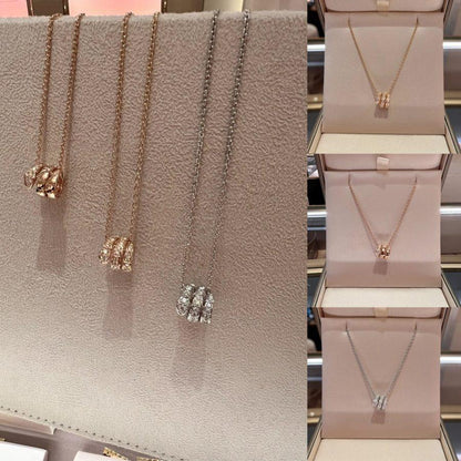 [✨ROSE✨]SERPENTI  NECKLACE DOUBLE RING DIAMOND