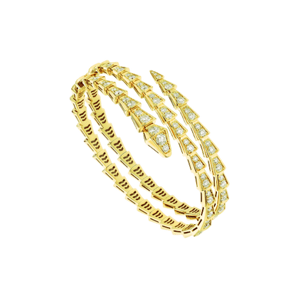 [✨ROSE✨]SERPENTI BRACELET GOLD DIAMOND DOUBLE ROW
