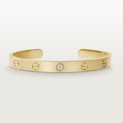 [✨ROSE✨]LOVE BRACELET 6.1MM 1 DIAMOND OPEN CUFF