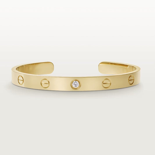 [✨ROSE✨]LOVE BRACELET 6.1MM 1 DIAMOND OPEN CUFF