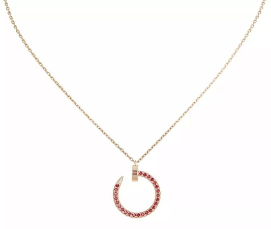 [✨ROSE✨]JUSTE NECKLACE GOLD RED DIAMONDS