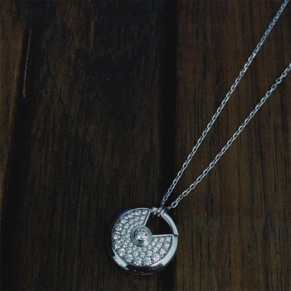 [✨ROSE✨]AMULETTE SILVER FULL DIAMOND NECKLACE