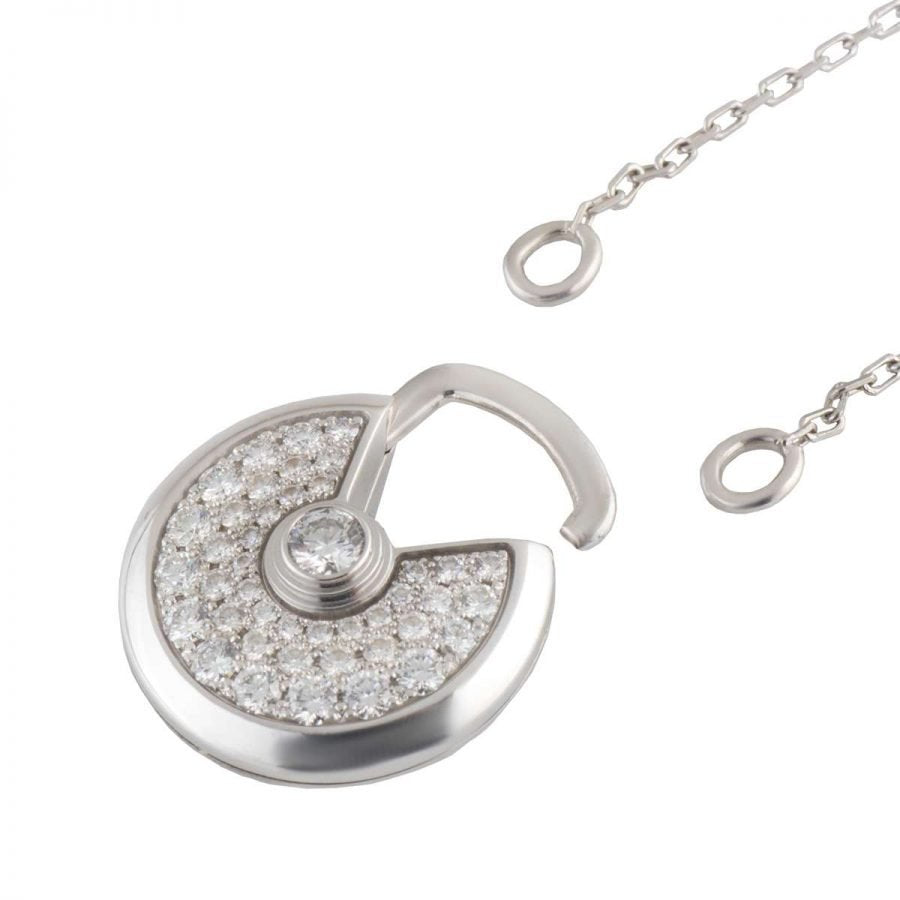 [✨ROSE✨]AMULETTE SILVER FULL DIAMOND NECKLACE