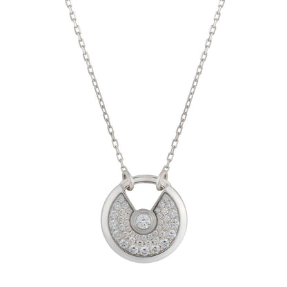 [✨ROSE✨]AMULETTE SILVER FULL DIAMOND NECKLACE