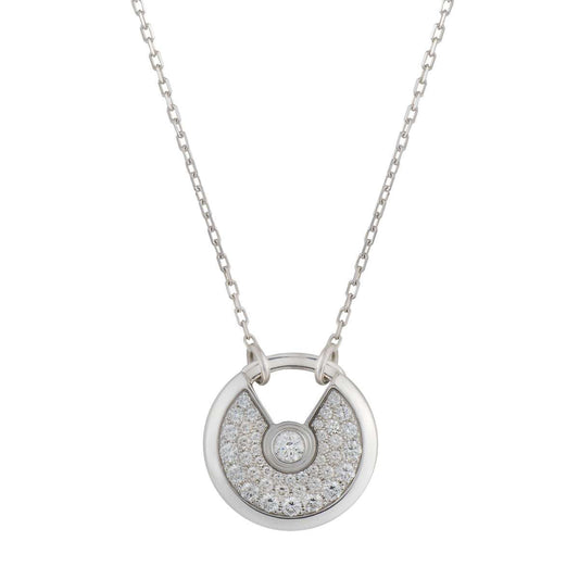 [✨ROSE✨]AMULETTE SILVER FULL DIAMOND NECKLACE