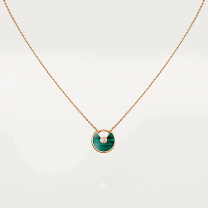 [✨ROSE✨]AMULETTE ROSE GOLD MALACHITE NECKLACE