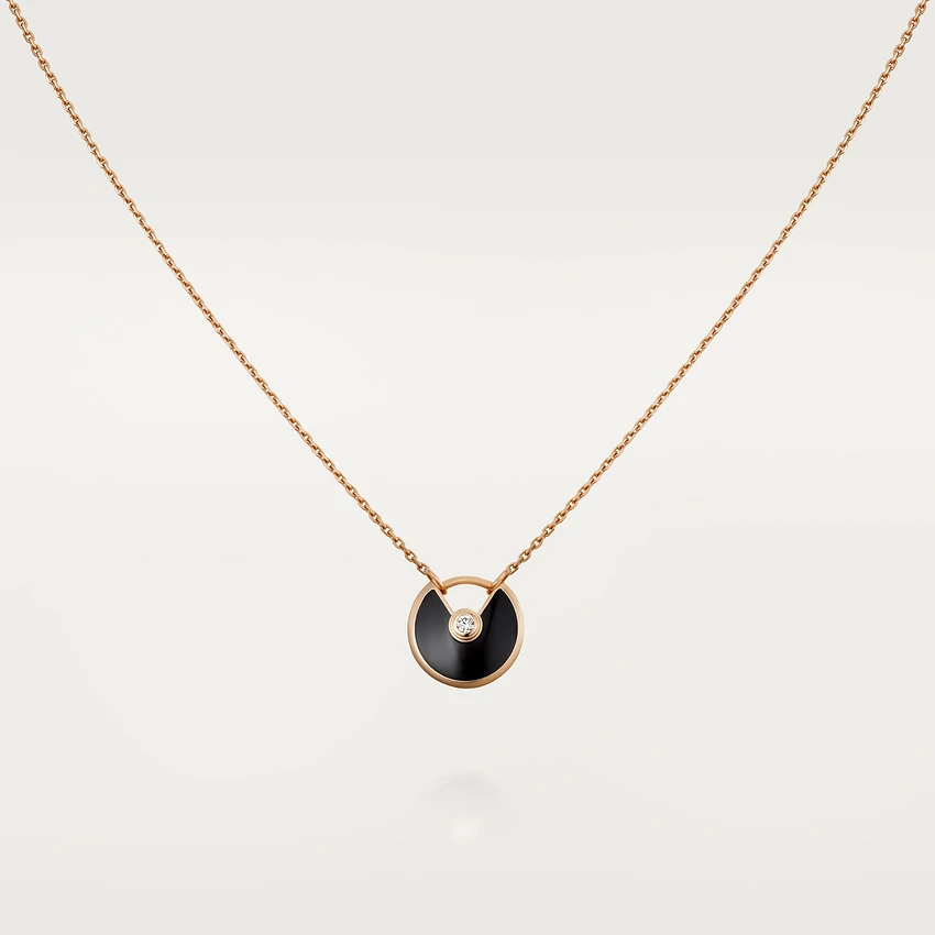 [✨ROSE✨]AMULETTE ROSE GOLD ONYX NECKLACE